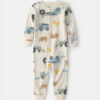 Toddler Boy Farm 100% Cotton 1-Piece Pajama - Cream