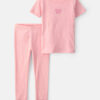 Toddler Girl Butterfly Rib Snug Fit 2-Piece Pajama Set - Pink