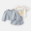 Baby Girl 3-Piece Sleeveless Top & Short Set - Blue