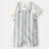Baby Boy 2-Piece Stripe Romper Set - Blue/Ivory