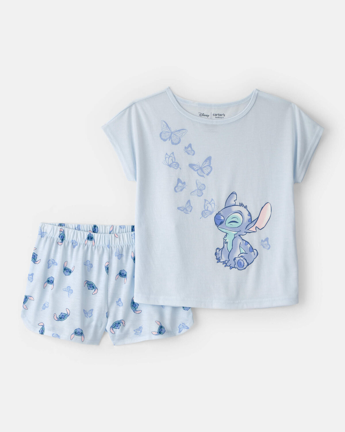 Girls 2-Piece Disney© Lilo & Stitch Short-Sleeve Pajama Set - Blue