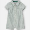 Baby Boy Stripe Short-Sleeve Romper - Green/White