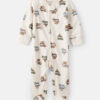 Baby Boy Truck Print Cotton Long-Sleeve Sleep & Play Pajamas - Ivory