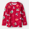 Kids Christmas Peanuts Snoopy Print Long-Sleeve Graphic Tee - Red