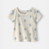 Baby Girl Floral Ribbed Tee - Ivory 6 Baby Girl Floral Ribbed Tee - Ivory