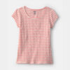 Girls Stripe Ribbed Tee - Pink