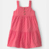 Baby Girl Gingham Tiered Dress - Coral