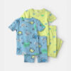 Baby Boy Pufferfish 100% Cotton 4-Piece Pajama Set - Blue/Green