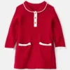 Baby Girl Cotton Long-Sleeve Occasion Dress - Red
