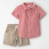 Boys 2-Piece Top & Shirt Set Made with Organic Cotton in Red Gingham