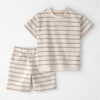 Kids 2-Piece Organic Cotton Top & Short Set in Stripes