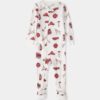 Baby Boy Firetruck 100% Cotton Snug Fit 1-Piece Pajama - White