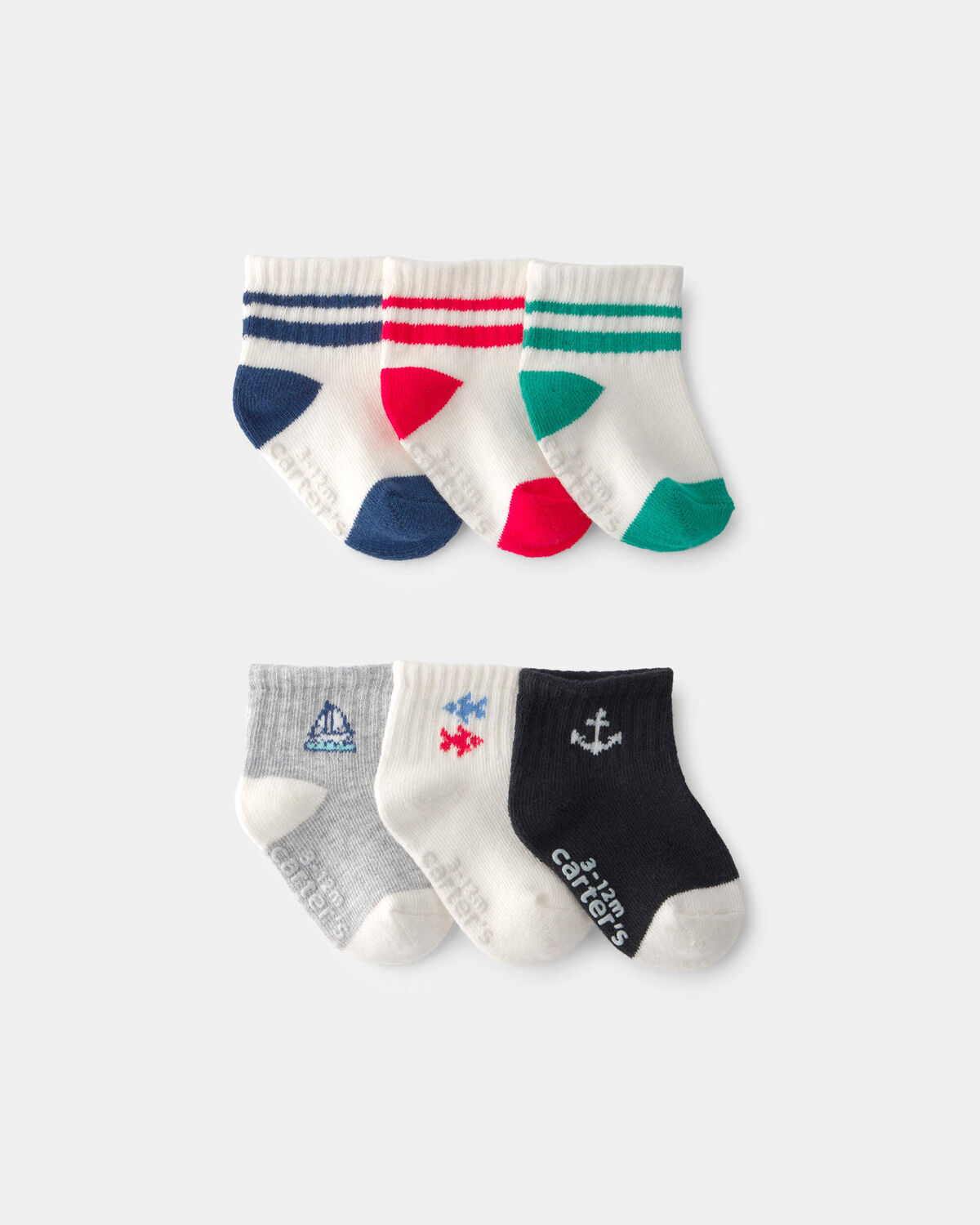 Baby Boy 6-Pack Nautical Ankle Socks