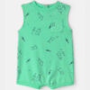 Baby Boy Shark Sleeveless Romper - Green